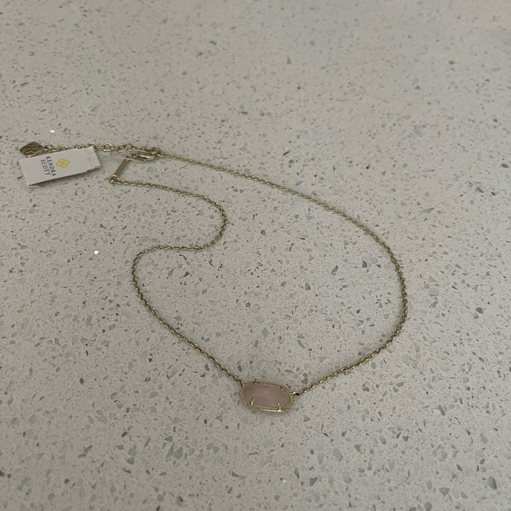 Kendra Scott Elisa Necklace Rose Quartz NWT - Picture 7 of 8